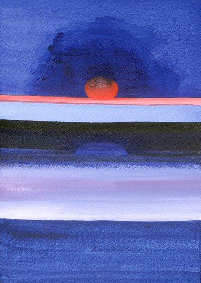 Zeegezicht, Zonsondergang, Helsinki, 1991 door Izabella Godlewska de Aranda