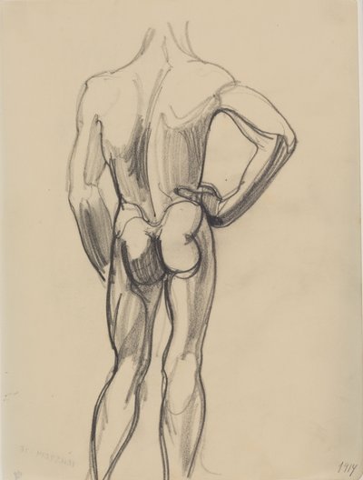 Mannelijk model, van achteren gezien door J.A. Jerichau