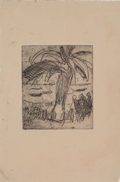 Palmboom bij de zee door J.A. Jerichau