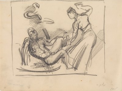 Schets voor het schilderij Loke en Sigyn door J.A. Jerichau