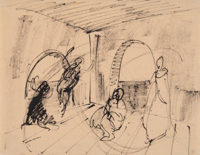 Ontwerp voor het schilderij "Hecuba" door J.A. Jerichau