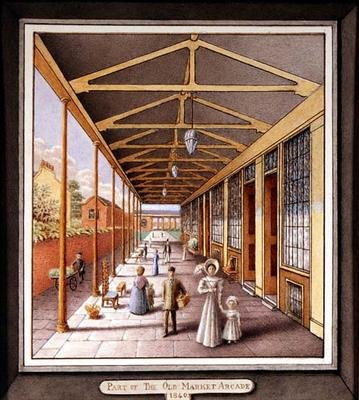 Deel van de oude markthal door J.A. Probert
