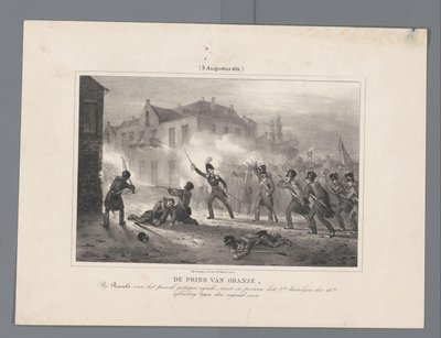 Prins van Oranje leidt de troepen bij Ravels, 1831 door J.B. Clermans