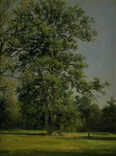 Een Eik. Uitzicht op de tuin bij Wörlitz nabij Dessau door Johan Christian Dahl