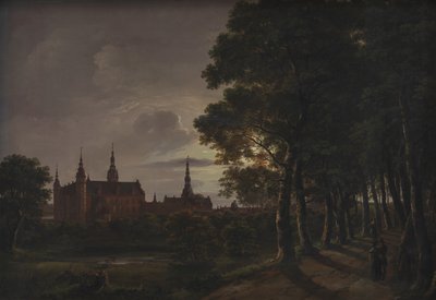 Kasteel Frederiksborg bij Maanlicht door Johan Christian Dahl
