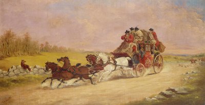 De koninklijke postkoets tussen de vos en de jacht, 1881 door J.C. Maggs