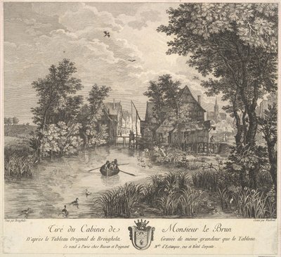 Rivierlandschap naar het schilderij in de kast van de heer Poullain door JF Borgnet
