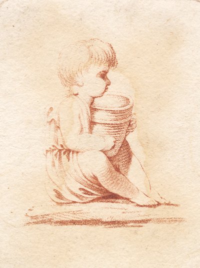 Een kleine zittende jongen door J.F. Clemens