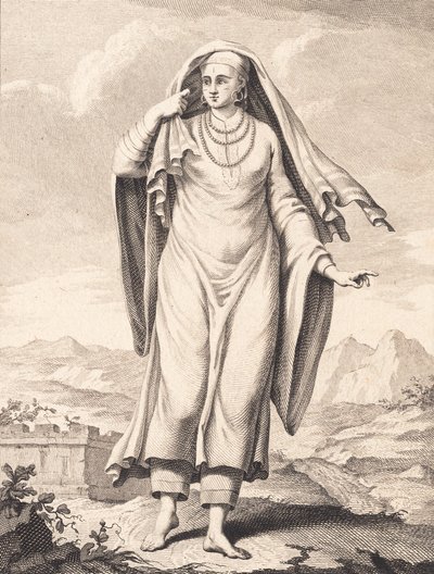 Een staande Arabische vrouw door J.F. Clemens
