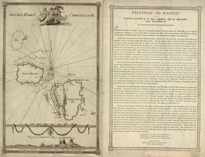 Kaart van Christiansø met tekstzijde door J.F. Clemens
