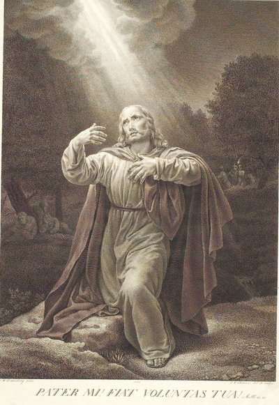 Christus in de Hof van Getsemane door J.F. Clemens