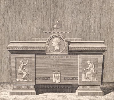Ludvig Holbergs sarcofaag in Sorø door J.F. Clemens