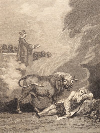 Niels Klim probeert de koster in Fane Kerk te horen. II door J.F. Clemens