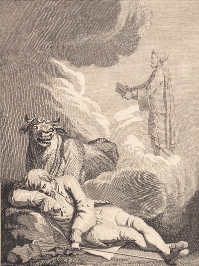 Niels Klim denkt de koster in de kerk van Fane te horen. I door J.F. Clemens