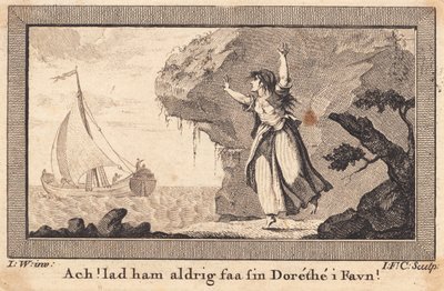 Nille rennend tussen de rotsen door J.F. Clemens