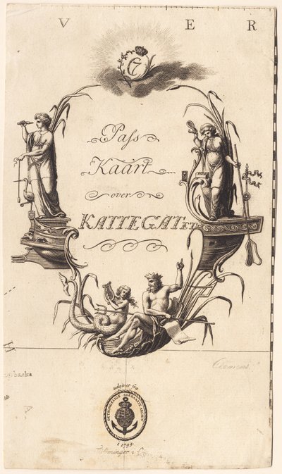 Kaart van Kattegat door J.F. Clemens