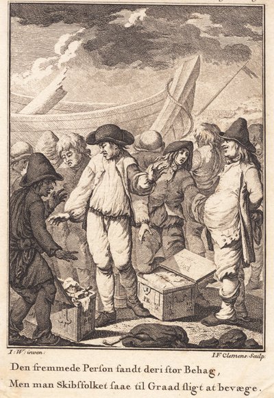 Peder Paars na de stranding op Anholt door J.F. Clemens