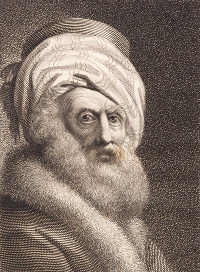 Portret van een oude man. Nathan de Wijze door J.F. Clemens