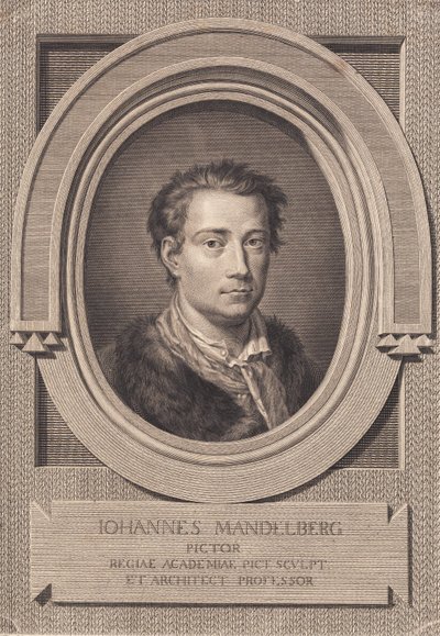 Portret van de schilder Johan Mandelberg door J.F. Clemens