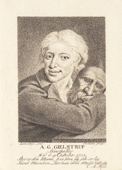 De acteur Adam Gottlob Gielstrup (1753-1830) door J.F. Clemens