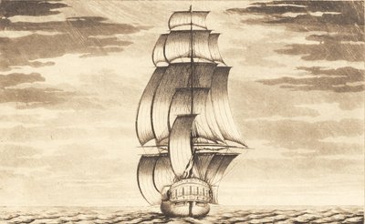 Suite van schepen. Fregat door J.F. Clemens