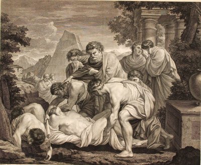 Tobias laat in de Tijd van de Pest de Doden Begraven door J.F. Clemens