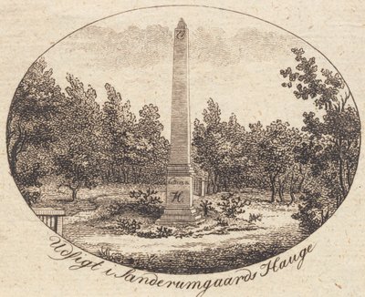 Vignet. Uitzicht in Sanderumgaards Hauge door J.F. Clemens