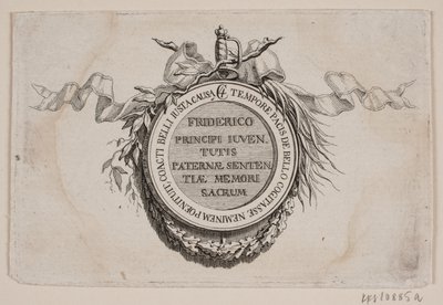 Vignet met medaille door J.F. Clemens