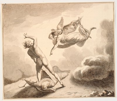 Aartsengel Michaël en Satan strijden om het lichaam van Mozes door J.F. Clemens