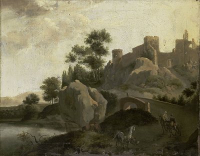 Italiaans landschap door J.G. Schieblius