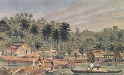 Dorp Ngaloa, Kandan, Fiji, uit At Anchor door J.J. Wild door J.J. Wild