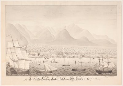 Frederiksfort en Frederiksted op Skt Croix door J.L.V. Michaelsen