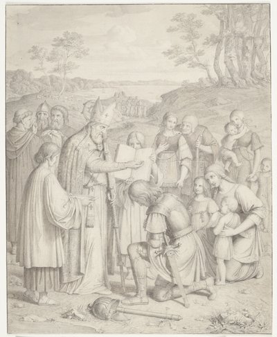 De eerste christelijke doop van de Denen door J.L. Lund
