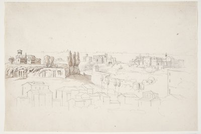 Van Palatijn met kerk. Rome door J.L. Lund