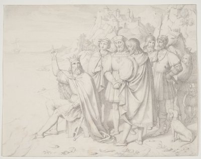 Knud de Grote aan de kust door J.L. Lund
