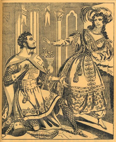 Ivanhoe: Sir Brian de Bois Guilbert & Rebecca, 19e eeuw door JL Marks