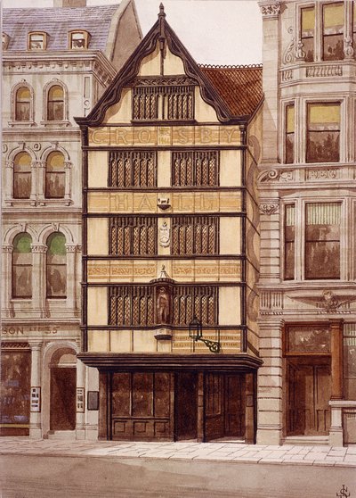 Crosby Hall, Bishopgate, Londen, 1860 door JL Stewart