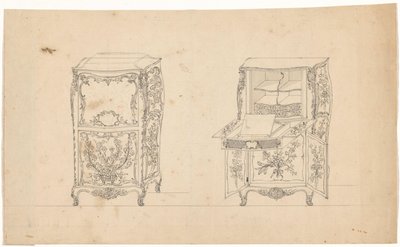 Twee secretaires door J.L. Th. Baijer (attributed to)