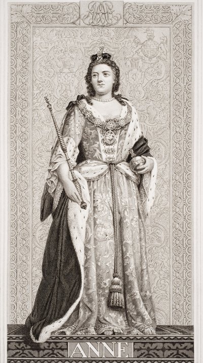 Koningin Anne (1665-1714) uit `Illustraties van Engelse en Schotse Geschiedenis