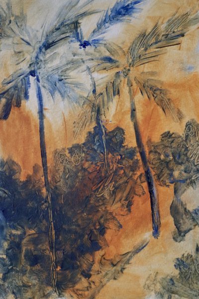 Tropische blauwe palmen door JMF FINE ART