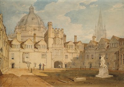 Een uitzicht vanuit de binnenkant van Brazen Nose College Quadrangle, Oxford, 1803-1804 door Joseph Mallord William Turner