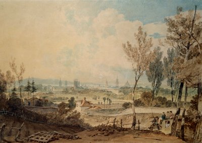 Een Zicht op Oxford vanaf de Zuidkant van Headington Hill, 1803-1804 door Joseph Mallord William Turner
