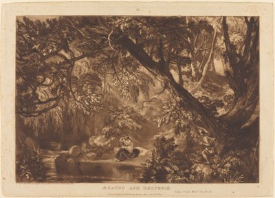 Aesacus en Hesperie, gepubliceerd 1819 door Joseph Mallord William Turner