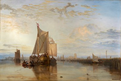 Dort of Dordrecht: De Dort-pakketboot uit Rotterdam in de windstilte door Joseph Mallord William Turner