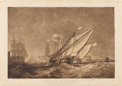 Ingang van de Haven van Calais, gepubliceerd 1816 door Joseph Mallord William Turner