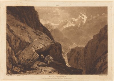 Mt. Saint Gothard, 1808 door Joseph Mallord William Turner