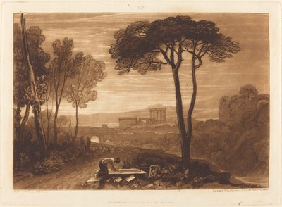 Scène in de Campagna, gepubliceerd 1812 door Joseph Mallord William Turner