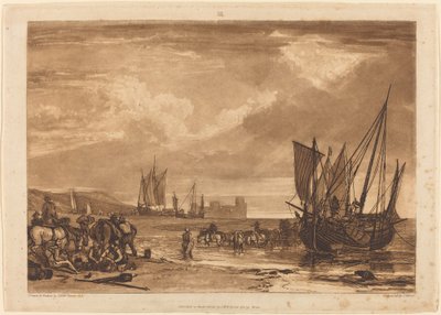 Scène aan de Franse kust, gepubliceerd 1807 door Joseph Mallord William Turner