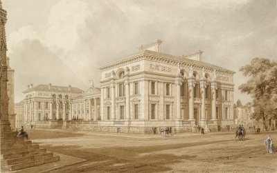 Zuidoostelijk Uitzicht op het Taylor-gebouw en Universiteitsgalerijen door Joseph Mallord William Turner