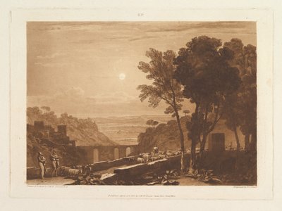 De Brug en Geiten, Liber Studiorum, deel IX, plaat 43 door Joseph Mallord William Turner